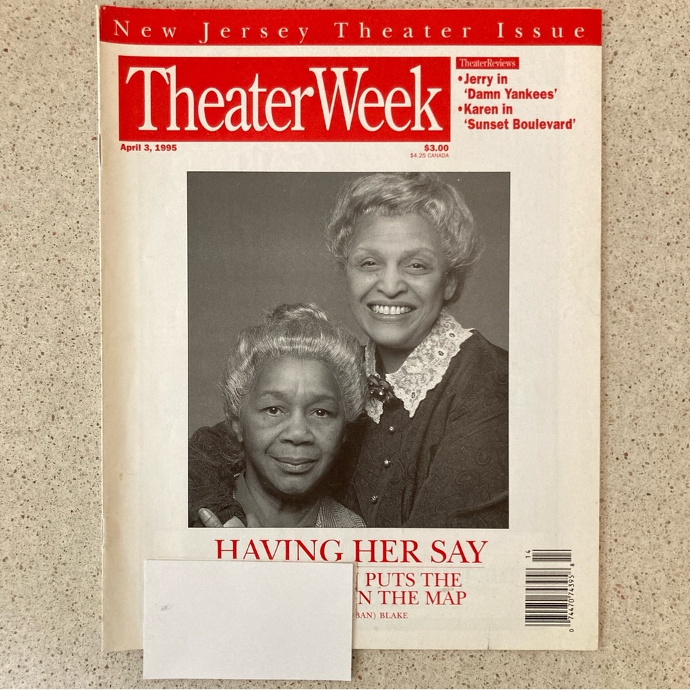 Mary Alice & Gloria Foster Having Our Say  Theater Week Magazine April 3 1995